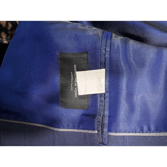 Marc New York Men's Blue Modern-Fit Plaid Blazer Suit Sport Coat Jacket 40S - Picture 6 of 8